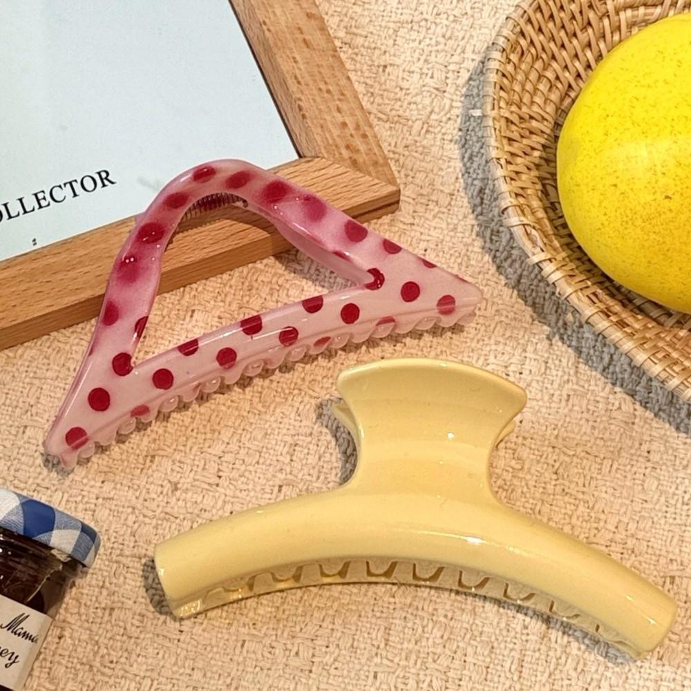 Yellow Hair Claw Clip Polka Dot Hairpin New Hollow Hair Clip Headdress