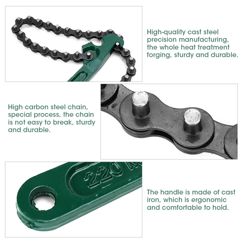 9-дюймовый цепной ключ для снятия масляного фильтра, универсальные инструменты для ремонта автомобиля