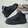 Зимняя теплая белая черная кожаная мужская повседневная обувь женская обувь с высоким берцем на плоской подошве спортивная обувь для скейтборда обувь для мужчин