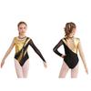 Gymnastics Leotards for Girls Shiny Sparkle Ballet Dance Athletic Leotards Long Sleeve Bodysuit