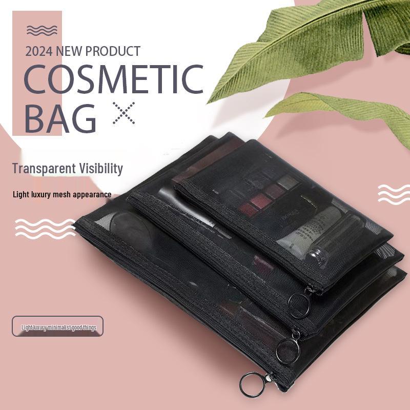 Портативная зашифрованная сетчатая нейлоновая сумка-органайзер для макияжа и туалетных принадлежностей