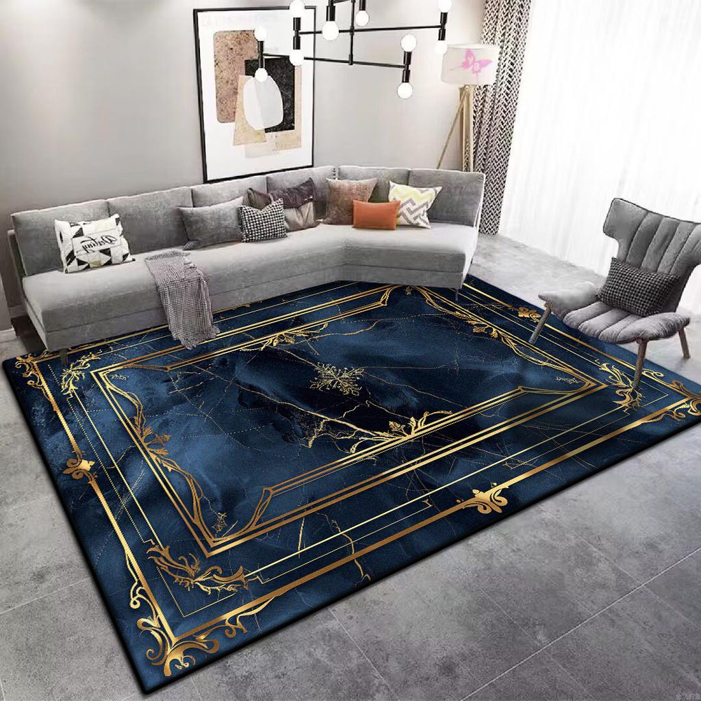 Современный Большой Ковер для Гостиной для Пожилых Синий Противоскользящий Коврик для Кофейных Столиков Настраиваемый Коврик для Гардеробной Офиса Под Диван Мягкий Легко Чистить