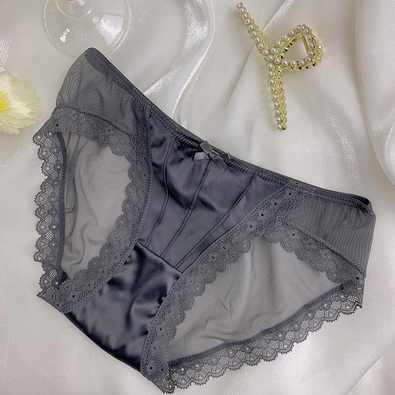 Женские трусики с низкой посадкой из кружева, сетки и атласа - Сексуальные, дышащие, удобные, в стиле французского ретро