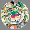 50 Cats and Plants Doodles Personalized Small Fresh Plants Children's DIY Water Cup Suitcase Stickers Waterproof