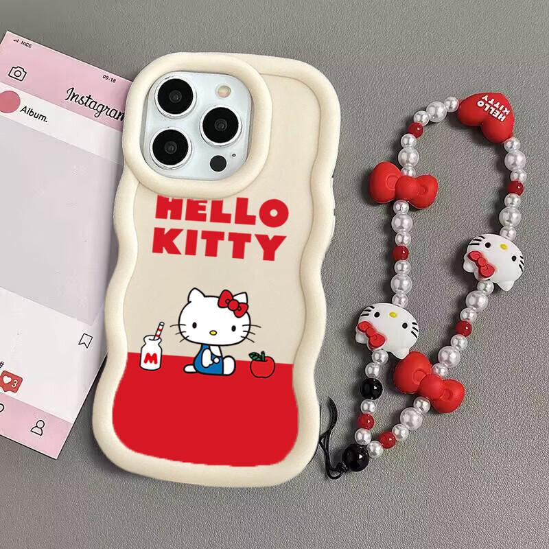 Мультяшный браслет Hello Kitty Чехол-цепочка Для OPPO A60 A6 A5 PRO A79 Reno 15F 14F 13F 12 11 10 Pro 12F 11F A36 A78 5G Волна Чехол