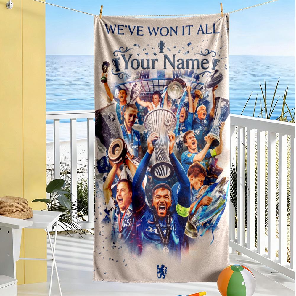 Chelsea Fc Football Player Customized Name Beach Towel High Absorbency & Quick-Dry Perfect for Traveling Yoga Camping and Swimming