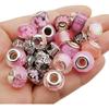 10/25/50pcs Assorted Resin Imitation European Large Hole Beads Rhinestone Metal Spacer Charms Bead Assortments for DIY Crafts Bracelets Jewelry Making