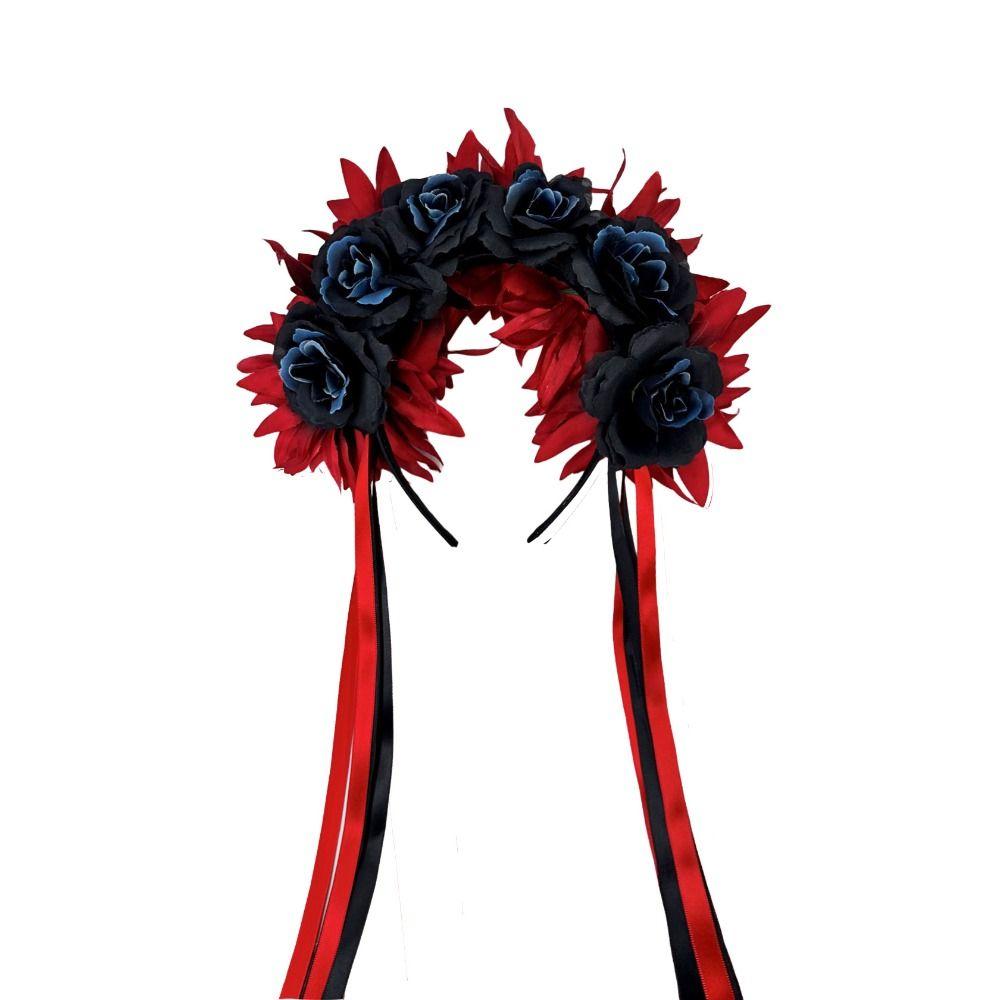 Cosplay Prop Rose Flower Headband Gothic Style Halloween Headdress  Halloween
