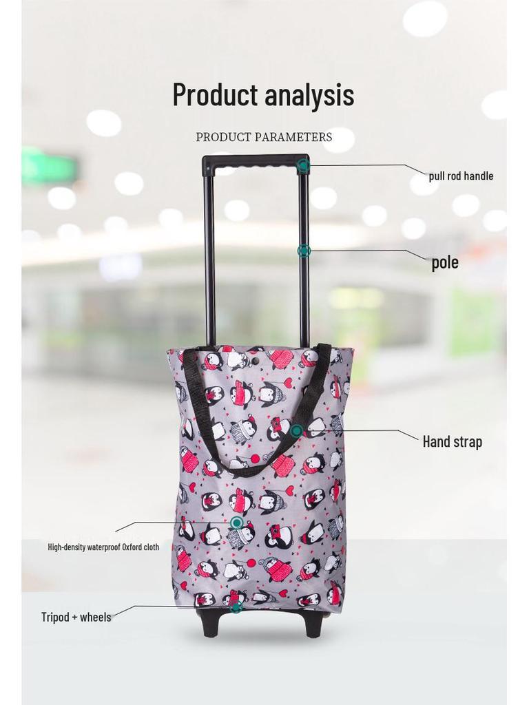 Compact Foldable Shopping Cart for Household and Stairs