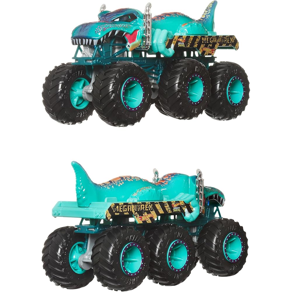 Hot Wheels Monster Trucks Shark vs Dino Collection Set 6 Vehicles Toy for Ages 3 and Up Multi-Color