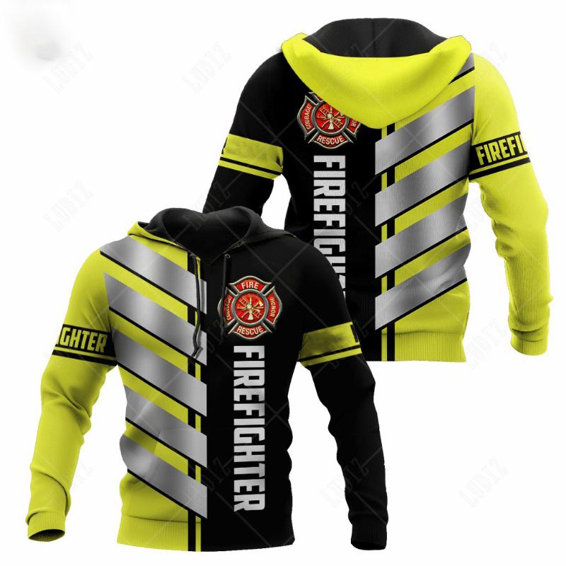 Толстовки с капюшоном Firefighter, мужские толстовки с 3D-принтом, осенние уличные дизайнерские толстовки с длинными рукавами для мужчин