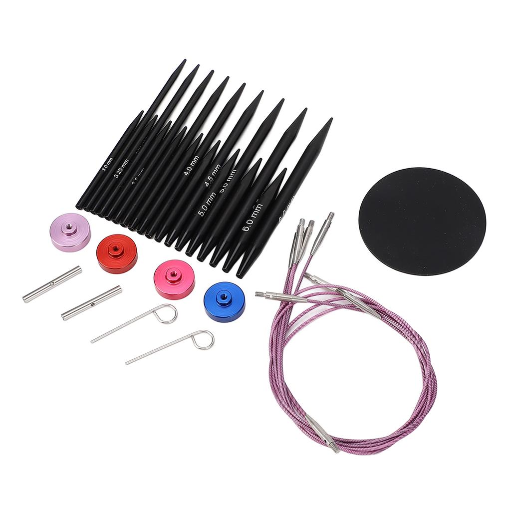 Circular Knitting Needle Set Interchangeable Needles Set with Storage Bag for Crafting Weaving Proje