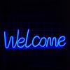 Добро пожаловать неоновая вывеска светодиодная лампа на батарейках креативная форма мерцание бесплатная декоративная прикроватная неоновая вывеска световой орнамент