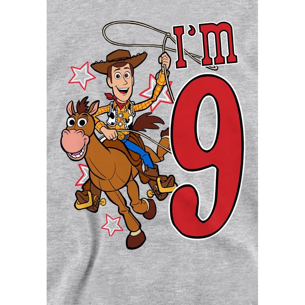 Toy Story Childrens/Kids I'm 9 Woody Heather Birthday Pullover Hoodie