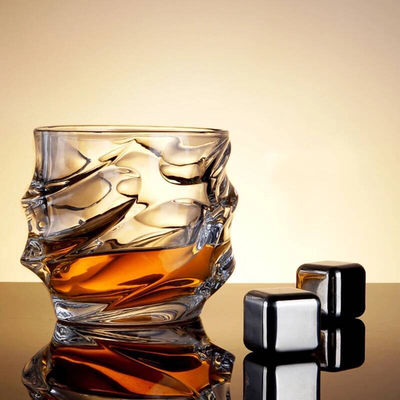 Heavy Drinkware Wave Shaped Wine Glass Transparent Crystal Whiskey Glass Party Bar Foreign Wine Brandy Vodka Cocktail Beer Cups