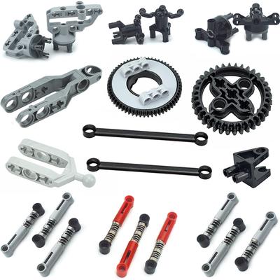 MOC Рулевой шаровой шарнир Ось Амортизатор с пружиной Совместимый Держатель ступицы колеса автомобиля Шестерня Строительные блоки Технические кирпичики Leduo