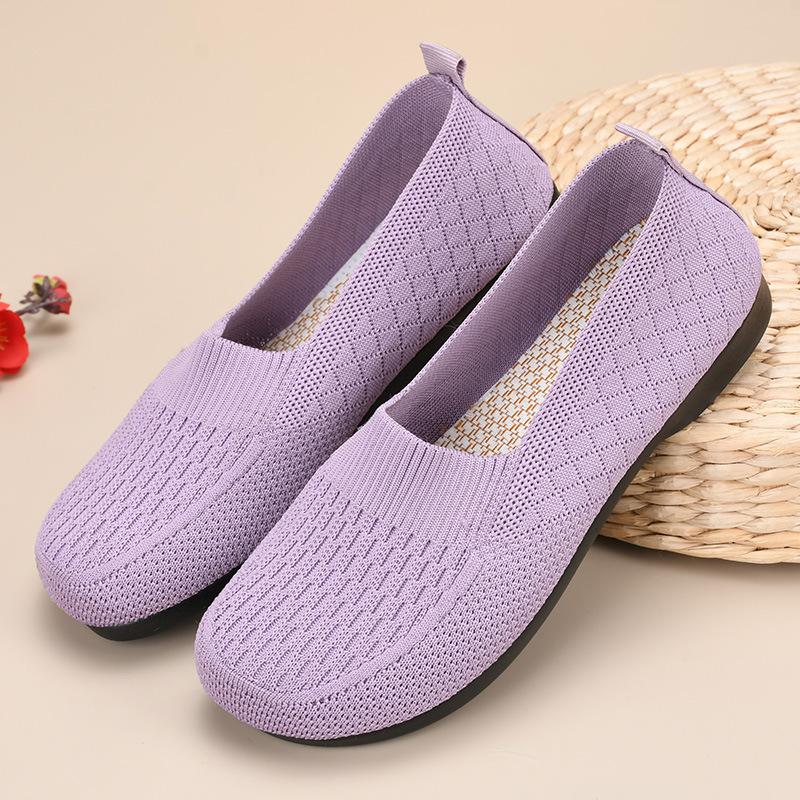 Туфли из ткани Old Beijing дышащие и удобные, туфли на плоской подошве с одной педалью, модные и универсальные туфли для мам, повседневные женские туфли.