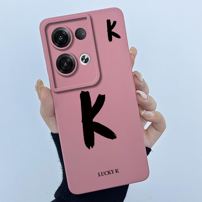 Для OPPO Reno 8 Pro 5G Reno8 Reno8 Pro Plus Ударопрочный Чехол для Телефона Счастливая Первая Буква Чехол Силиконовый Мягкий Матовый Задняя Крышка