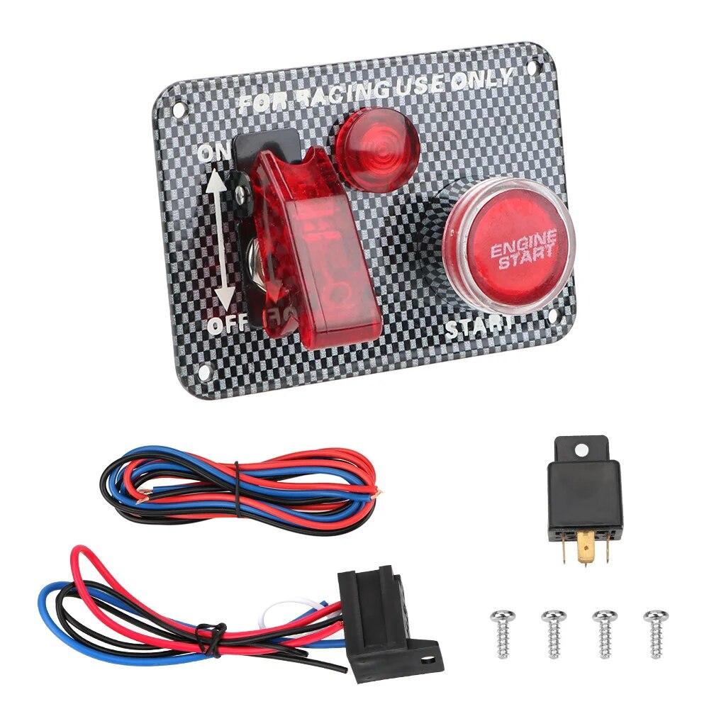 With Ignition Push Buttons 12V Rocker Switch Panel Racing Car Starter Start Stop Light Toggle For Boat Autotruck RV Accessories