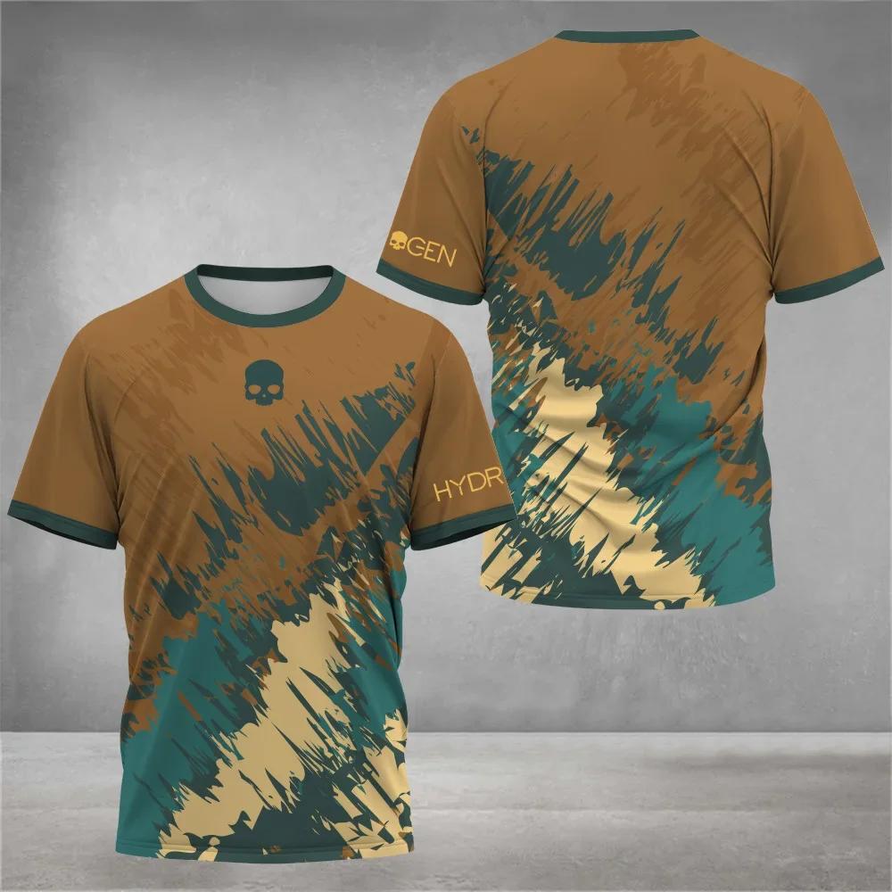 Fashion Striped 3D Printed Tennis T-shirt for Men, Casual and Comfortable Short Sleeved Top, Summer Outdoor Sports O-neck Clothing