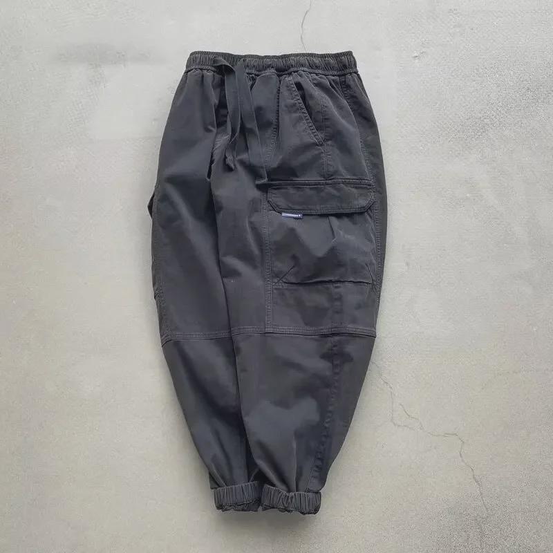 Men's 2024 Spring/Autumn Loose Harem Pants - Korean Style, Retro Casual Nine-Point Trousers