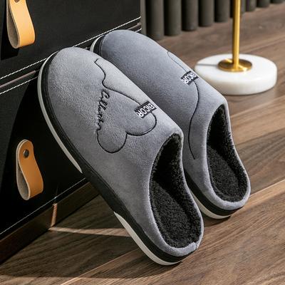 Осенние хлопковые тапочки мужские домашние бытовые толстая подошва нескользящие теплые комнатные тапочки женские для улицы