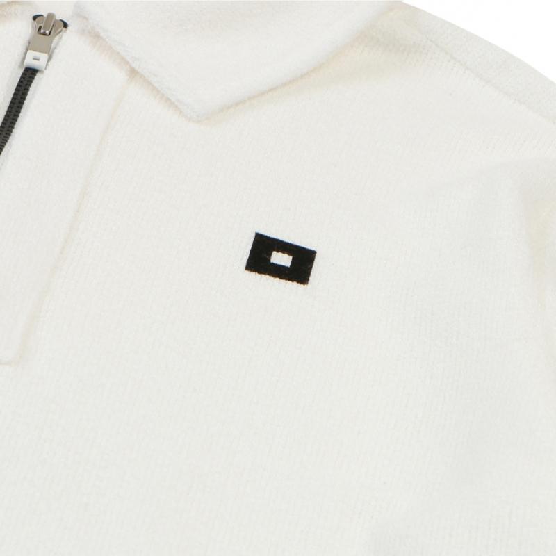 Onoff Men S Half Zip Boucle T ShirT Of9153gb whiTe