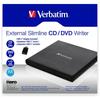 Verbatim Zewnętrzna Nagrywarka Slimline  Cd/Dvd Usb-A + Kabel Usb-A/Usb-A Do Usb-C Czarny/Black 98938