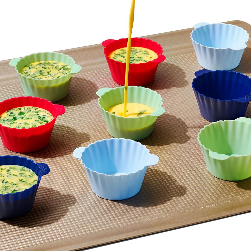 OXO Silicone Baking Muffin and Cake Set of 12 Cups, Molds,
