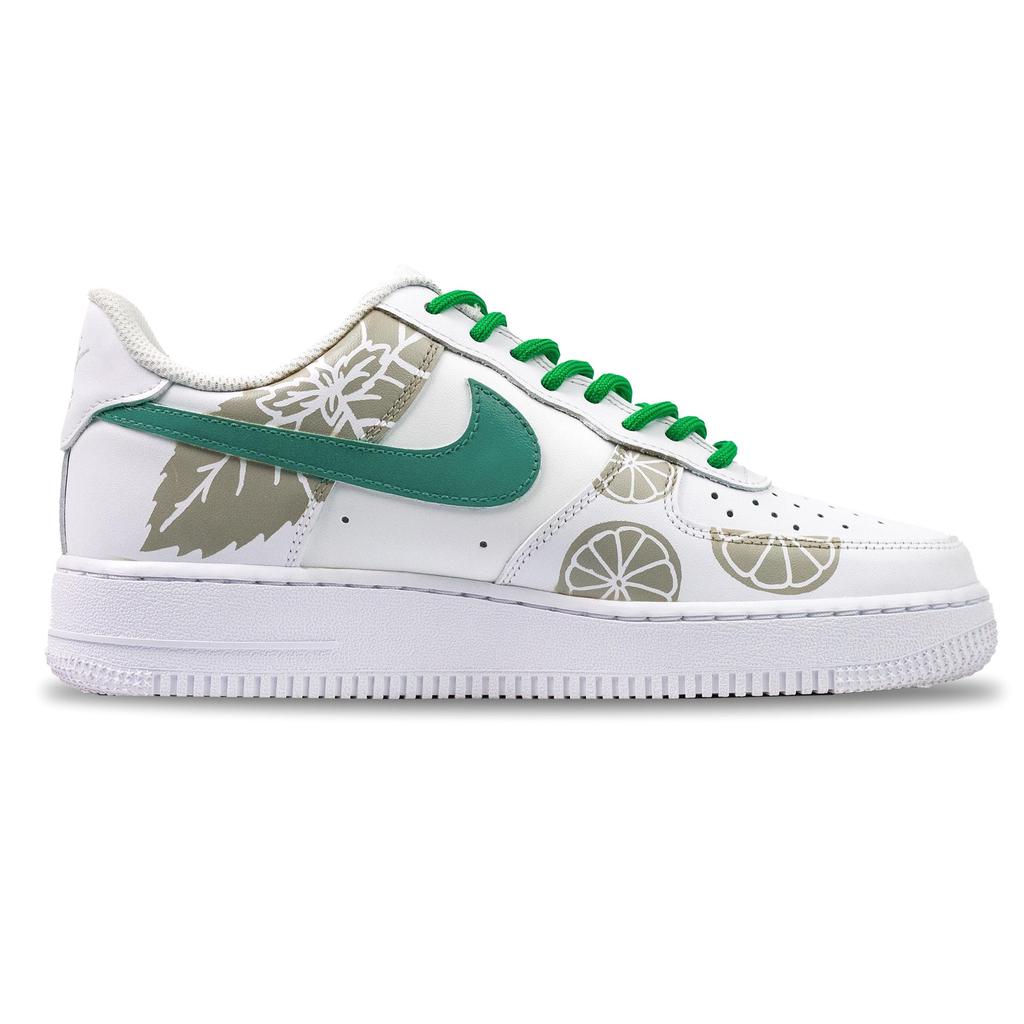 Nike Air Force 1 Lemon Summer Cow Leather Abrasion Resistant Balance Low top Skateboard Shoes Men's White Green CW2288-111(Team144-)