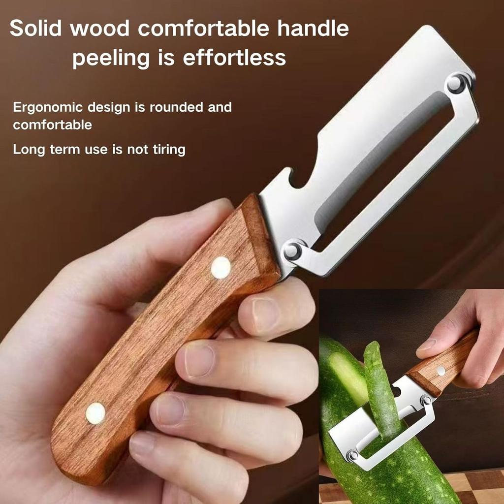1/2/4PCS Stainless Steel Peeler with Wooden Handle for Fruit Vegetable Peeling Smooth Operation Ergonomic Kitchen Tool