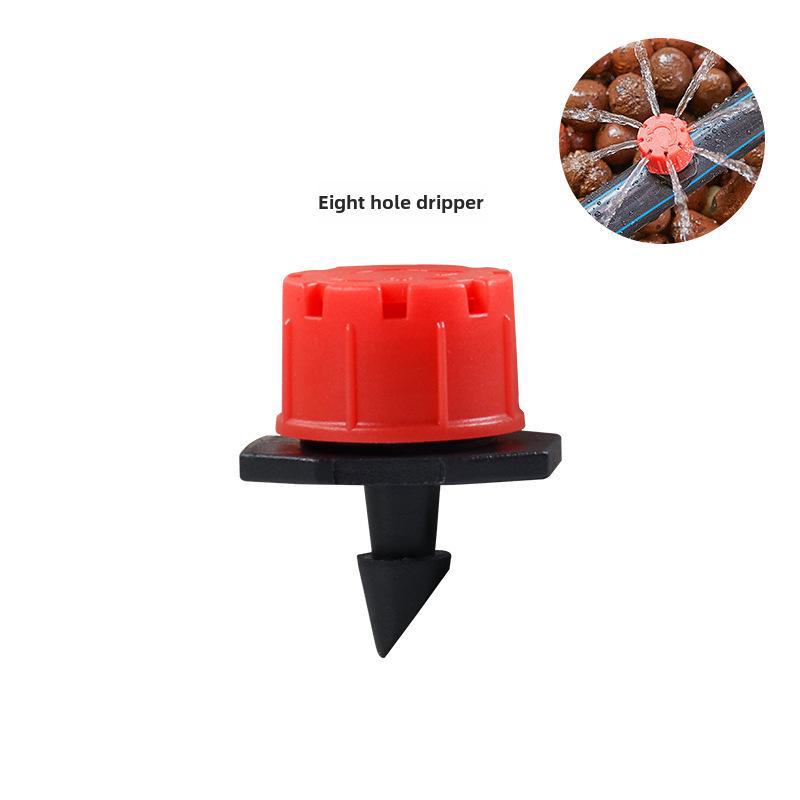 8-Hole Adjustable Red Dripper for Home Gardening Irrigation