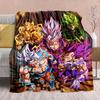 Фланелевое одеяло из аниме Dragon Ball - Мягкое, теплое, идеально подходит для дивана, постельного белья, кемпинга, путешествий, офиса, домашнего декора -QJY