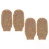 4 Pcs Jute Exfoliating Gloves Bathing Mitts Body Skin Scrubber Shower Accessories Rich Foaming Bath Supplies Back Scrubbers
