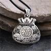 Lucky Fu Bag Pendant For Women Jewelry Trendy 925 Silver Chain Necklace Female Carp Dragon Phoenix Auspicious Hollow Pendants