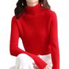 Women's High-Neck Pure Wool Sweater - Autumn/Winter Knitted Style, Stylish Tight-Fit Base Layer