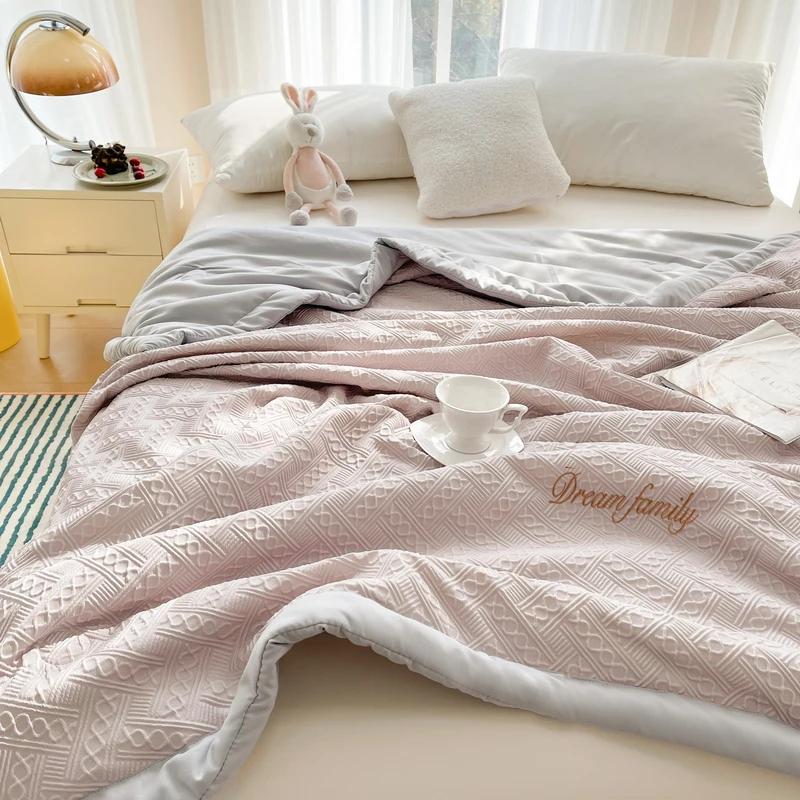 Летнее прохладное одеяло из соевого волокна, тонкое летнее одеяло для одного человека, одеяло с кондиционером, можно стирать в машине, летнее двойное общежитие