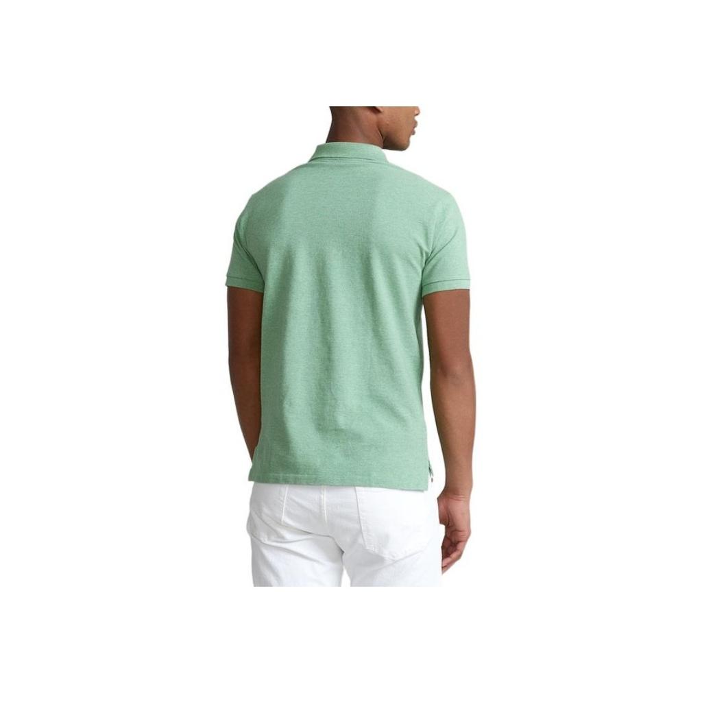 Polo Ralph Lauren SS22 Slim Fit Mesh Solid Short Sleeve Polo Shirt Men Tops Green MNPOKNI1N821551-300