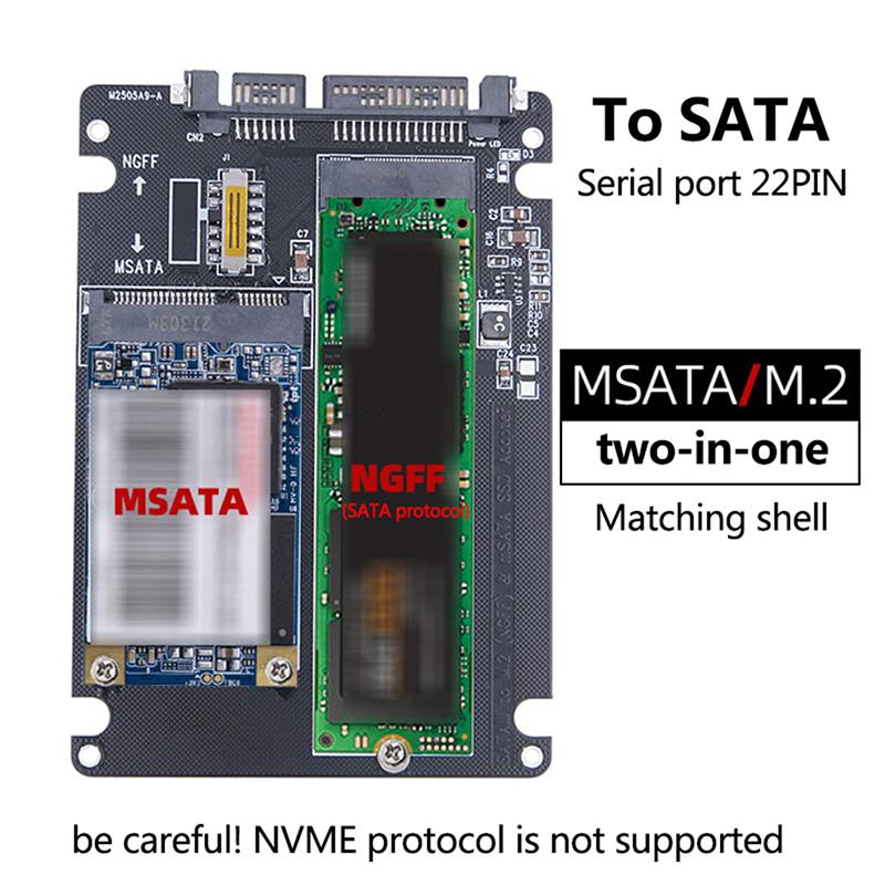 Ngff To Sata 3 Hdd Корпус Msata SSD-адаптер M.2 Плата адаптера протокола Sata