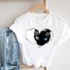 Верхняя одежда с 3D забавным милым котом, весенняя модная женская одежда, летняя футболка с короткими рукавами и графическим рисунком, женская повседневная футболка