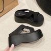 Fashion 8CM Casual Wedge Slippers Women New Summer Non Slip Platform Sandals Woman Open Toe Comfortable Female Chunky Beach Slippers