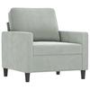Armchair Light Grey 60 cm Velvet