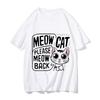 Baby Lasagna Мяу Кот Пожалуйста Мяу В ответ Футболки Мужские Летние Хлопковые Футболки с Коротким Рукавом Милые Футболки с Графическим Принтом Ropa Hombre