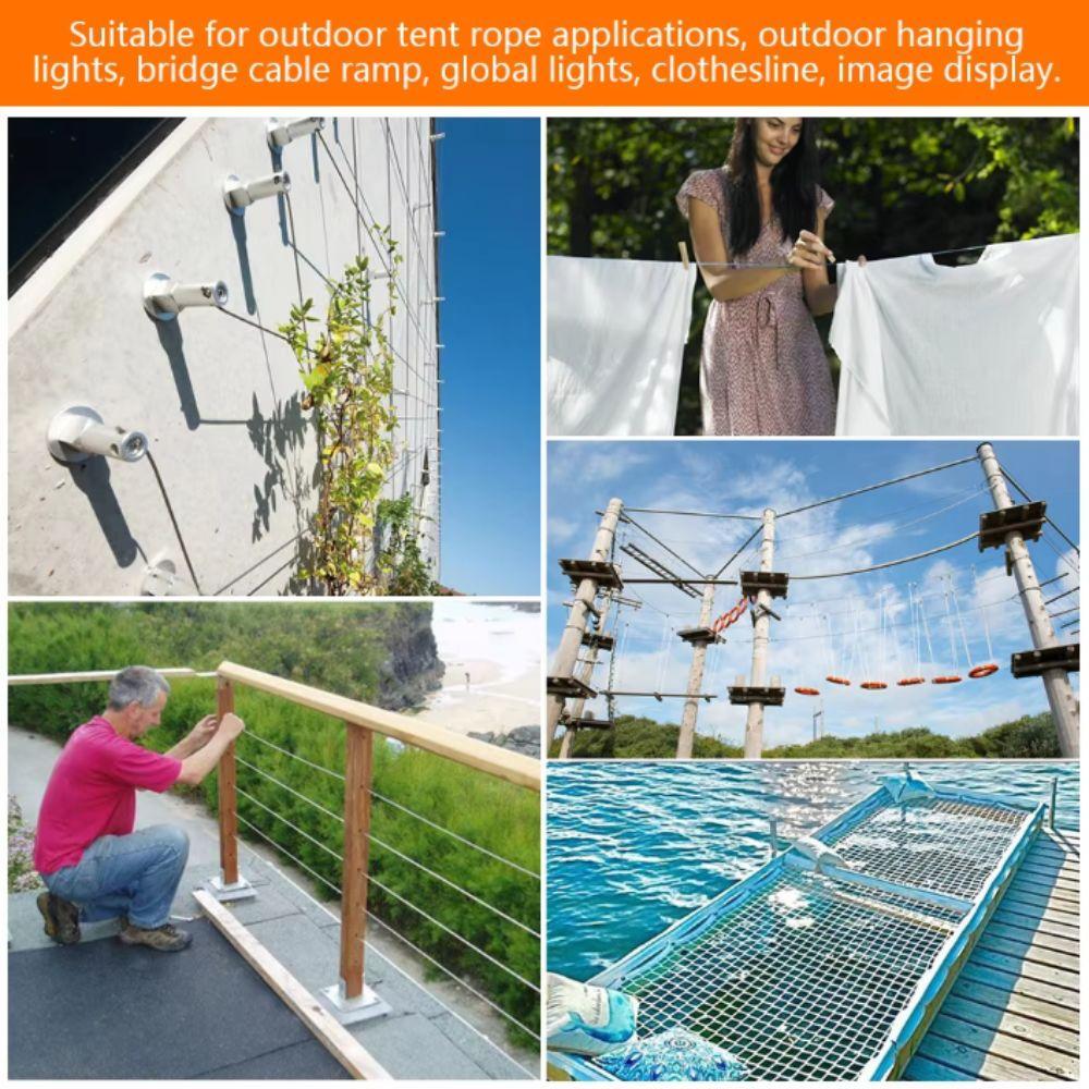 PVC Coated Stainless Steel Cable Rope Heavy Duty Wire Fence Roll Kits Clothesline