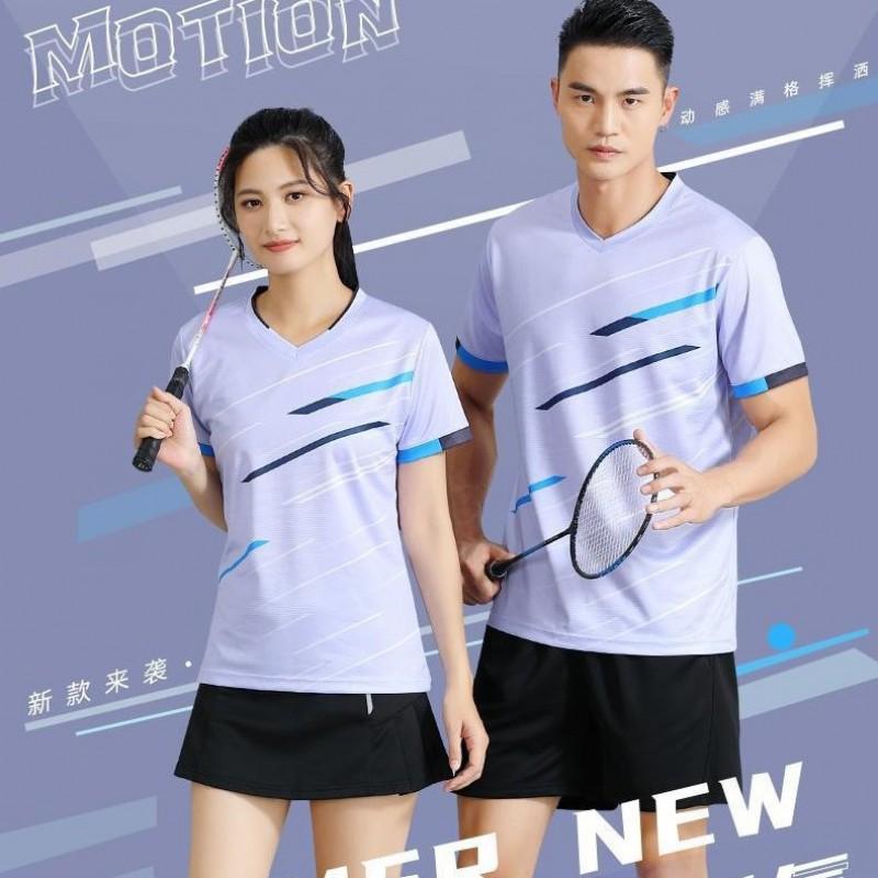 Purple Quick-Dry Breathable Sports Shirt Badminton Tennis Table Volleyball Unisex Team Uniform