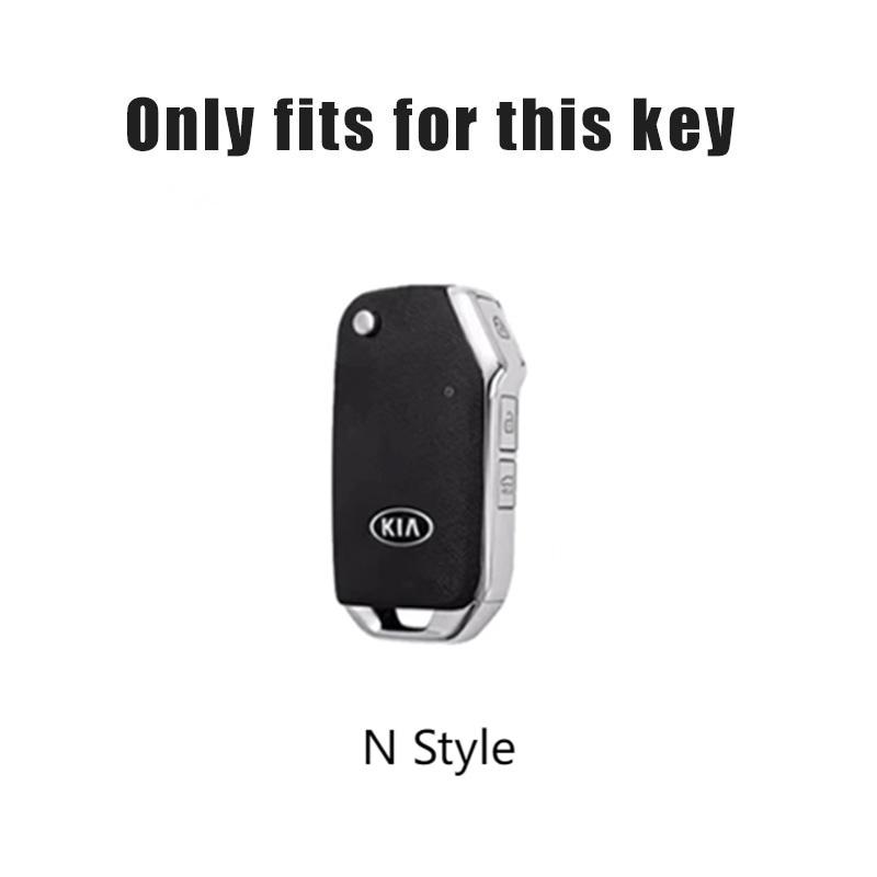 CAONU1 Zinc Alloy Leather Car Key Case Cover For KIA Ceed 2023 CD Forte 2018 2019 2021 Cerato 2019 K3 Gt Seltos Sportage 2020 Sorento