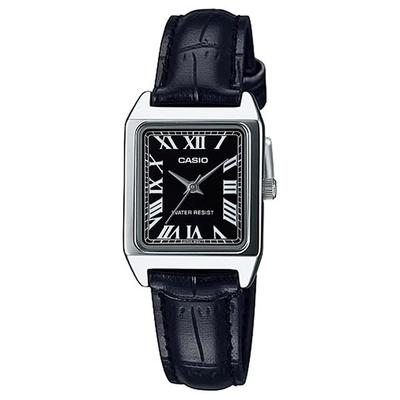 Casio Standard Дешевые Женские Кварцевые Часы Casio с Браслетом из Нержавеющей Стали и Кожи, Черные, LTP-V007L-1B [Параллельный Импорт]