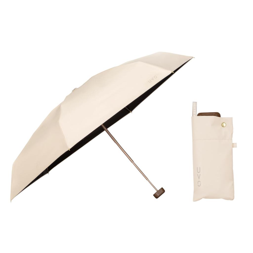 Strongest Parasol UVO Folding Tiers Plain Beige Rate UV Cut Rate Both Sun and Rib 53cm Ladies Stylish Cute Women Wpc. Umbrella/5 Shading &