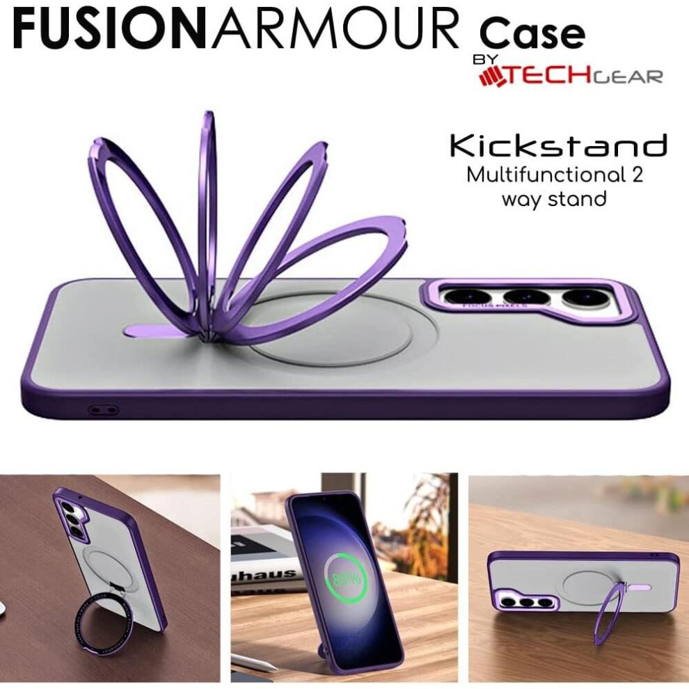 Galaxy S23 Plus Stand Case [Fusion Armour Ring] Premium Tough Rugged Protective Magnetic Kickstand Case, Wireless Charging Case for Samsung S23+