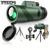 8x42 Monocular Telescope for Smartphone - High Powered HD Portable Scope with Phone Adapter & Metal Tripod - For Adults